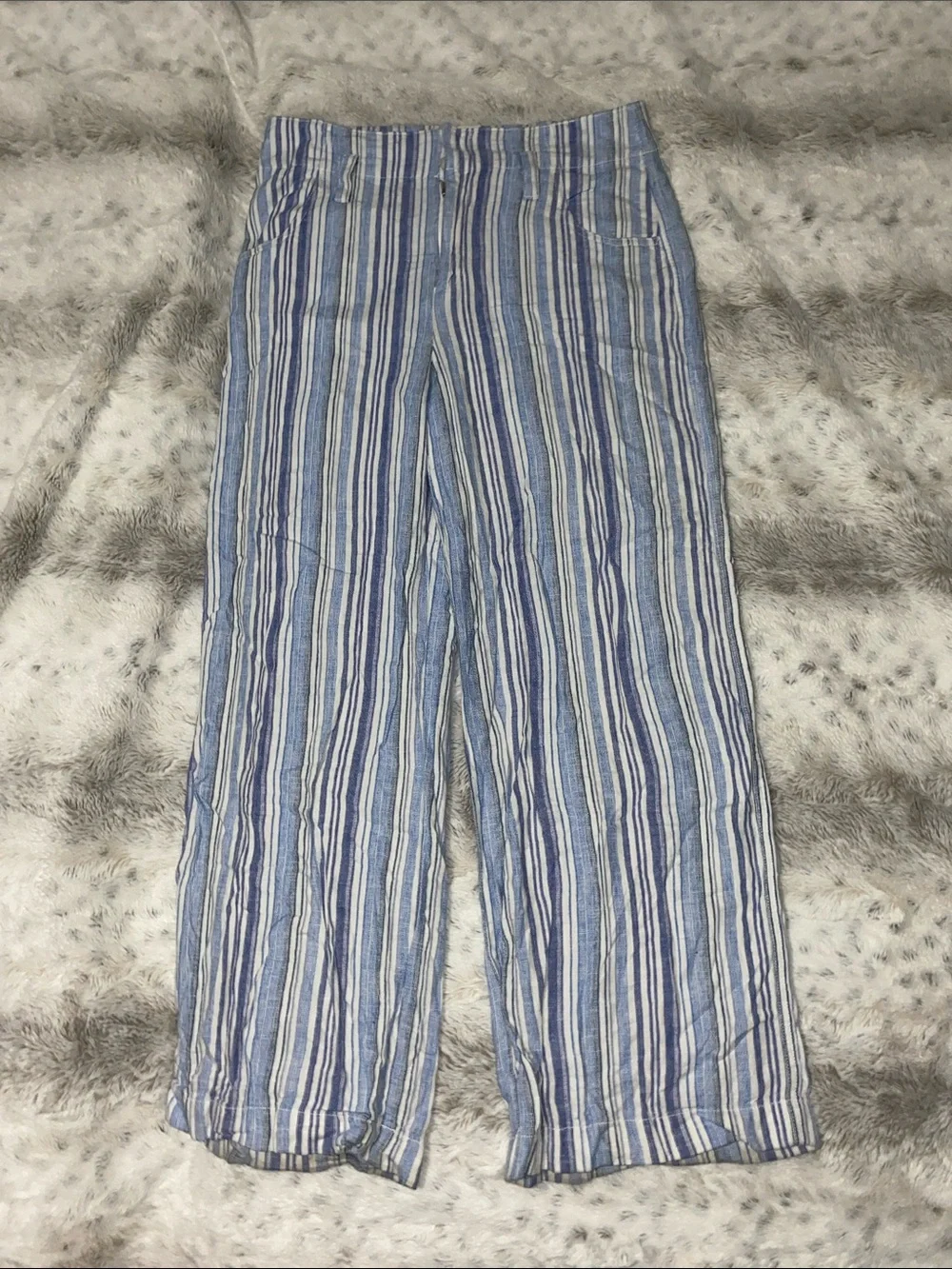 GAP Blue and White Vertical Stripe Chinos